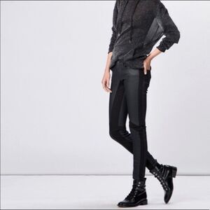 New Maje Darpo Waxed Moto biker pants Sz 36